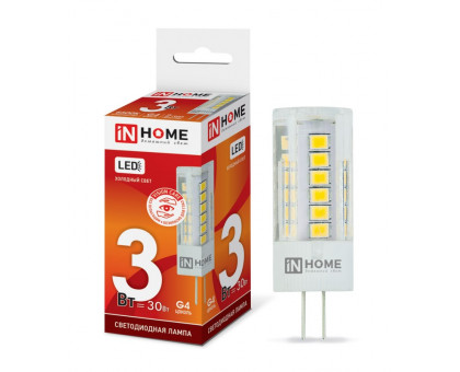 Лампа светодиодная LED-JC-VC 3Вт 12В G4 6500К 260Лм IN HOME