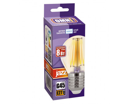 Светодиодная (LED) лампа Jazzway PLED OMNI G45 8w E27 4000K Gold 230/50 (5021662)