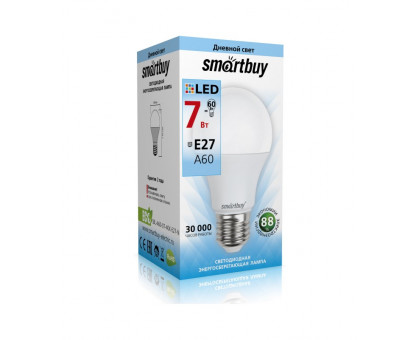 Светодиодная (LED) лампа Smartbuy-A60-07W/4000/E27 (SBL-A60-07-40K-E27-N) Е27 Груша 7 Вт Холодный белый