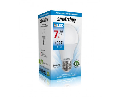 Светодиодная (LED) лампа Smartbuy-A60-07W/6000 (SBL-A60-07-60K-E27) Е27 Груша 7 Вт Дневной белый