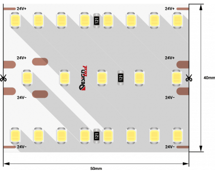 Светодидодная (LED) лента DesignLed 24В 2835 DSG2420-24-NW-33 40 Вт/м 4000K (003247) Дневной белый свет