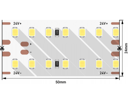 Светодидодная (LED) лента DesignLed 24В 2835 DSG2280V2-24-NW-33 25 Вт/м 4000K (003246) Дневной белый свет